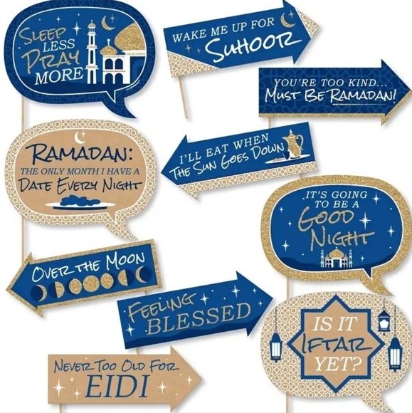 NWT Handmade 10 peice Ramadan Kareem photo booth props/ Ramadan party decor - Picture 4 of 5